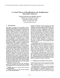 A Causal  Theory  of  Ramifications and  Qualifications