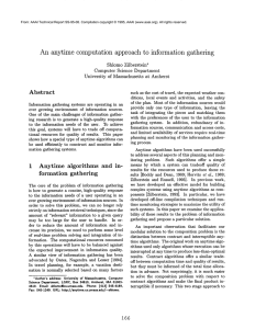 An  anytime  computation approach  to  information gathering Abstract
