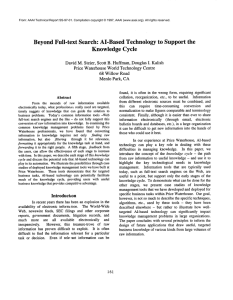 Beyond Full-text  Search:  AI-Based Technology to  Support... Knowledge Cycle