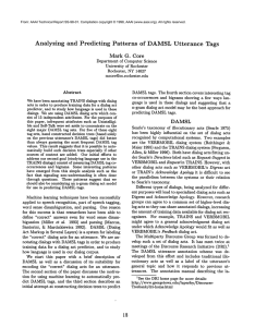 Analyzing and  Predicting Patterns of  DAMSL Utterance