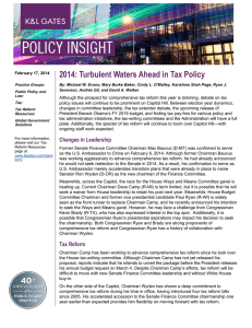 2014: Turbulent Waters Ahead in Tax Policy February 17, 2014