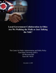 Local Government Collaboration in Ohio: the Talk?