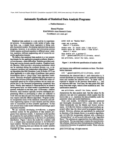 Synthesis Automatic of  Statistical  Data Analysis Programs
