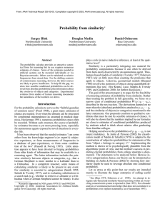 Probability from similarity Sergey Blok Douglas Medin Daniel Osherson