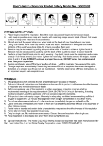 User’s Instructions for Global Safety Model No. GSC3500 FITTING INSTRUCTIONS :