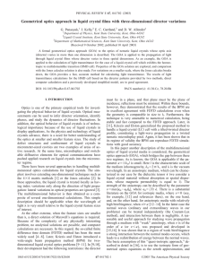 Geometrical optics approach in liquid crystal films with three-dimensional director... G. Panasyuk, J. Kelly, E. C. Gartland,