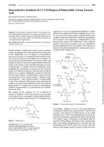 Stereoselective Synthesis of C1–C18 Region of Palmerolide A from Tartaric Acid