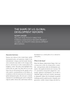 THE SHAPE OF U.S. GLOBAL DEVELOPMENT REFORMS