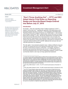 Investment Management Alert “Don’t Throw Anything Out” -- CFTC and SEC