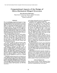 Computational  Aspects  of  the  Design ... Micro-Mechanical Hinged  Structures