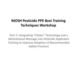 NIOSH Pesticide PPE Best Training  Techniques Workshop