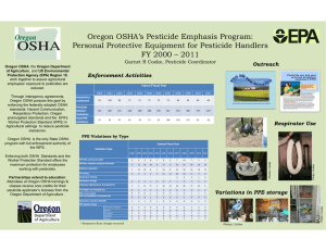 Oregon OSHA’s Pesticide Emphasis Program: Personal Protective Equipment for Pesticide Handlers