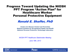 Progress Toward Updating the NIOSH PPT Program “Action Plan” for Healthcare Worker