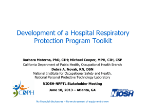 Development of a Hospital Respiratory Protection Program Toolkit