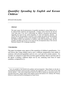 Quantifier Spreading by English and Korean Children *