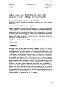 Surface  acoustic  wave  distribution  and ... interaction  in  proton  exchanged  LiNbO 3...