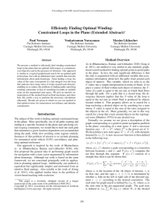 Efficiently Finding Optimal Winding- Constrained Loops in the Plane (Extended Abstract)