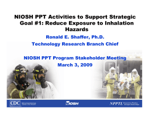 NIOSH PPT Activities to Support Strategic Hazards