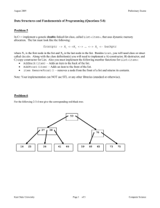 Data Structures and Fundamentals of Programming (Questions 5-8) Problem 5