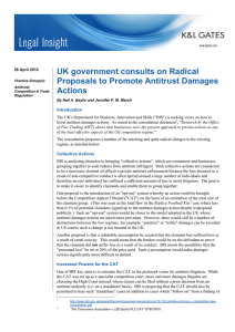 UK government consults on Radical Proposals to Promote Antitrust Damages Actions