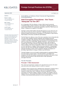 Foreign Corrupt Practices Act (FCPA) Anti-Corruption Procedures - Are Yours