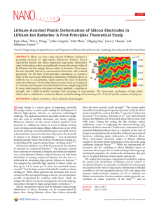 Lithium-Assisted Plastic Deformation of Silicon Electrodes in