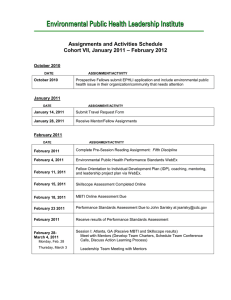 Assignments and Activities Schedule Cohort VII, January 2011 – February 2012
