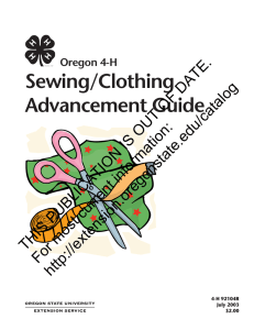 Sewing/Clothing Advancement Guide DATE. OF