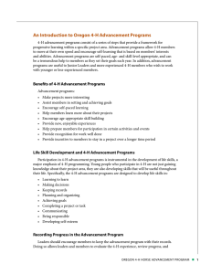 An Introduction to Oregon 4-H Advancement Programs