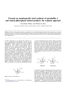 Towards an enantiospeciﬁc total synthesis of garsubellin A a Goverdhan Mehta