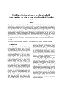 Modelling with dependency as an educational aid –