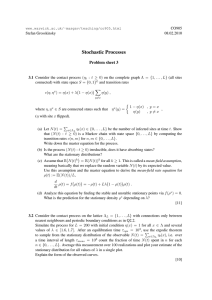 Stochastic Processes Problem sheet 3