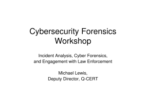 Cybersecurity Forensics Workshop