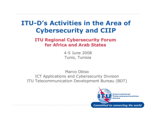 ITU-D’s Activities in the Area of Cybersecurity and CIIP