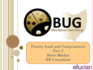 Faculty Load and Compensation Part 2 HR Consultant Steve Merlau
