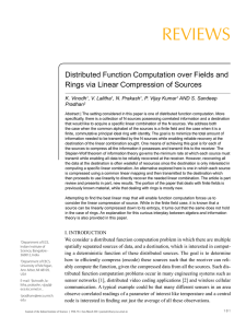 REVIEWS Distributed Function Computation over Fields and K. Vinodh