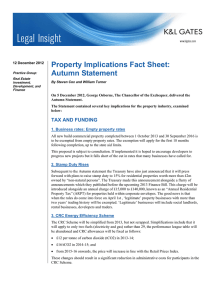 Property Implications Fact Sheet: Autumn Statement