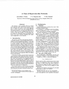 of Hypercube-like Networks A  Class S. P.  S.