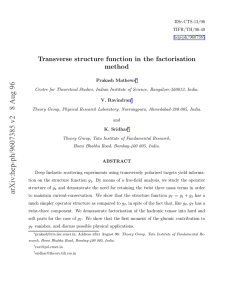 Transverse structure function in the factorisation method