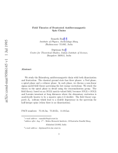Field Theories of Frustrated Antiferromagnetic Spin Chains Sumathi Rao