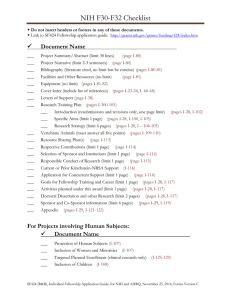 NIH F30-F32 Checklist