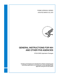   GENERAL  INSTRUCTIONS FOR NIH  AND OTHER PHS AGENCIES