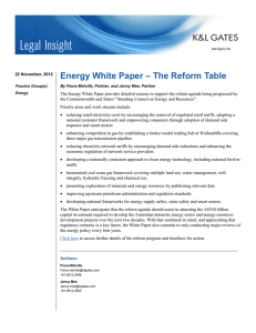 Energy White Paper – The Reform Table