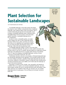 Plant Selection for Sustainable Landscapes EC 1534 Reprinted