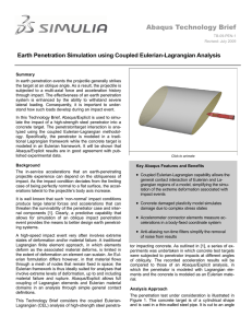 Abaqus Technology Brief Earth Penetration Simulation using Coupled Eulerian-Lagrangian Analysis