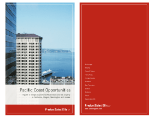 Pacific Coast Opportunities in California, Oregon, Washington and Alaska