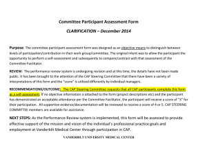 Committee Participant Assessment Form CLARIFICATION – December 2014 Purpose