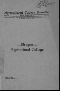 Agrintiturat Totirgr ilgricultural College Bulletin 1905=1906 Nu, t