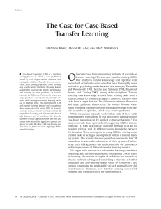 O The Case for Case-Based Transfer Learning