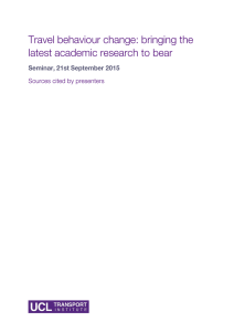 UC Travel behaviour change: bringing the latest academic research to bear